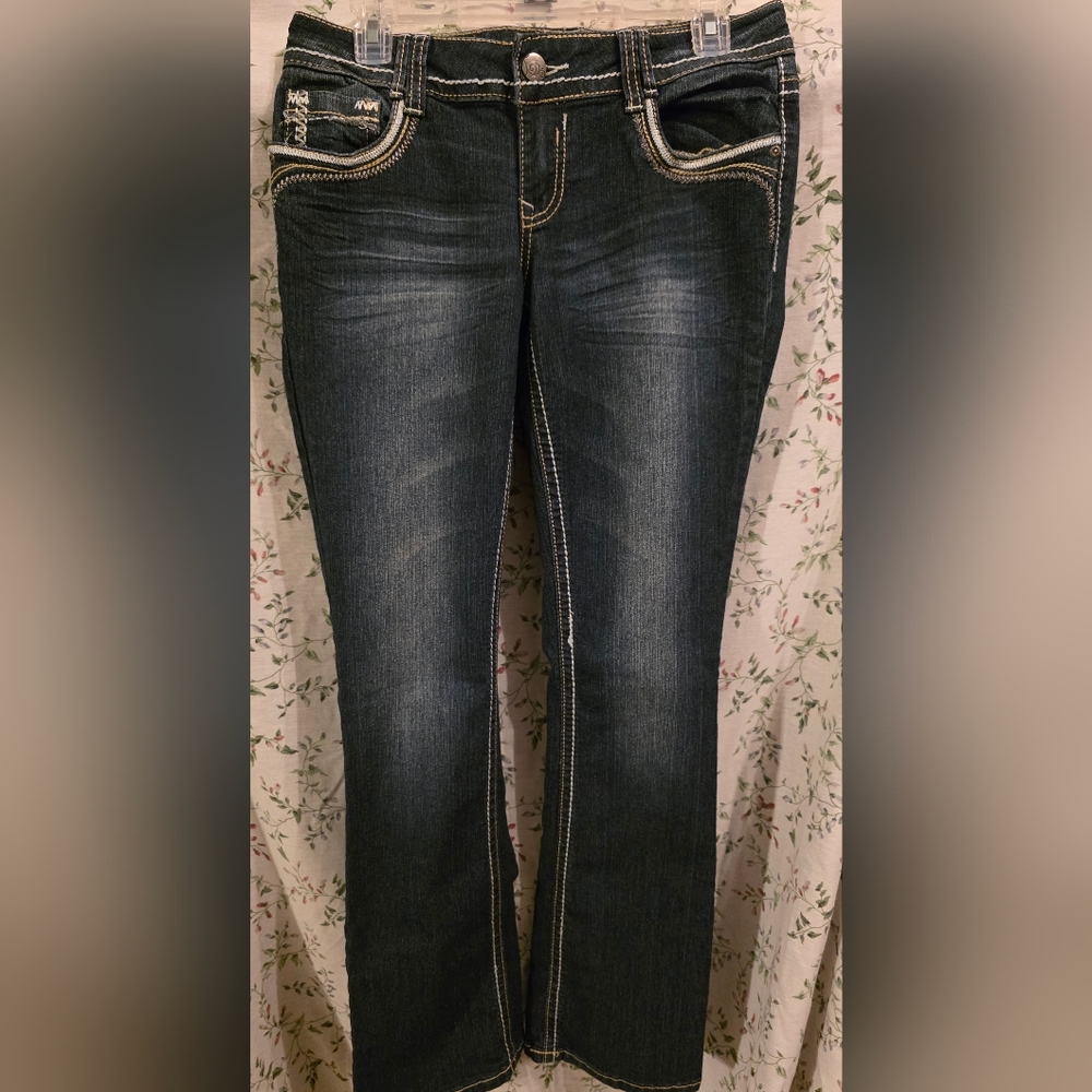 Women's Dark Blue Jeans Light Stitching 5/6R